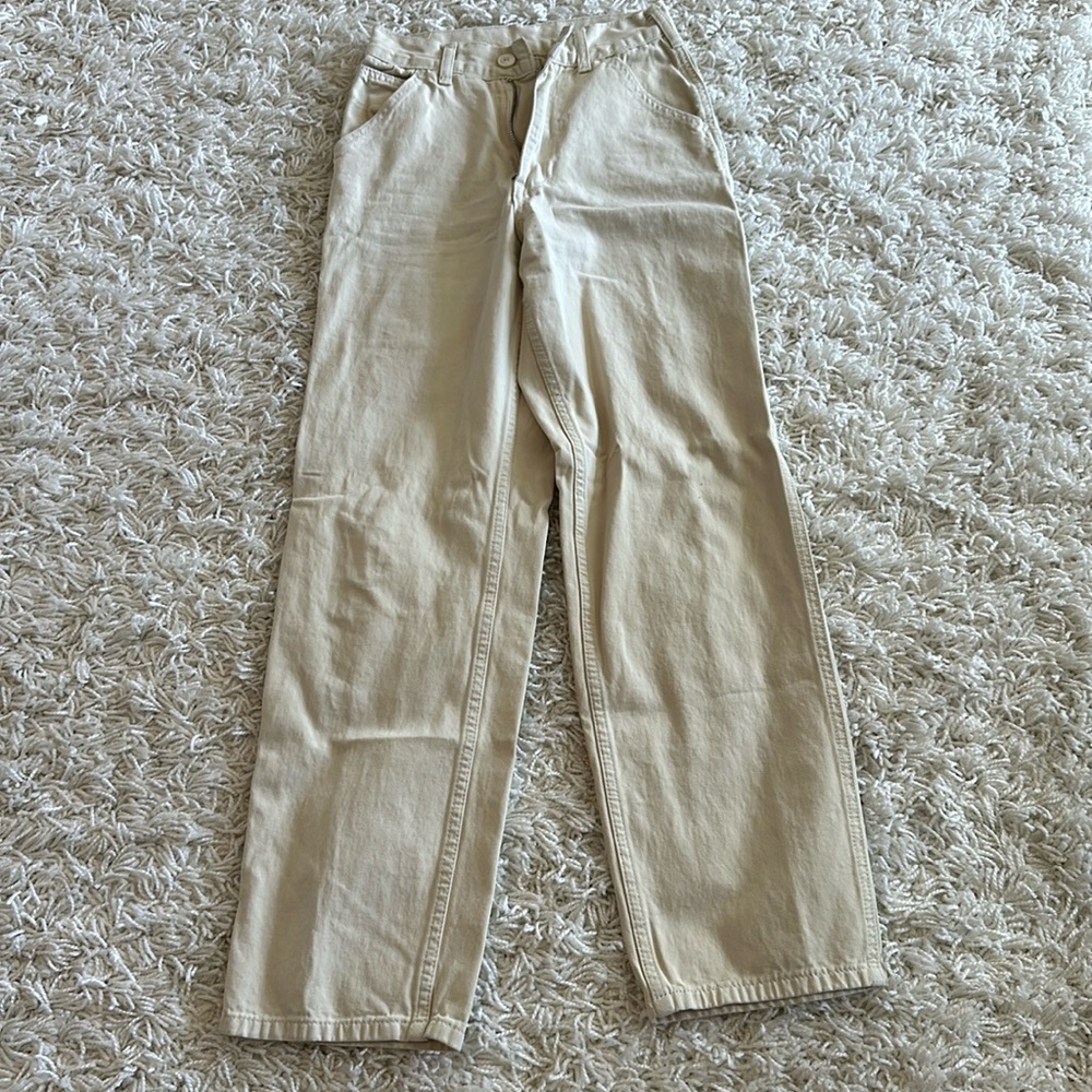 Brandy Melville John Galt Cream Carpenter pants